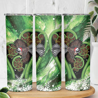 Piwakawaka New Zealand Christmas In July Skinny Tumbler NZ Aroha Koru Fern Marble Vibes LT14 - Polynesian Pride