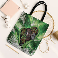 Piwakawaka New Zealand Christmas In July Tote Bag NZ Aroha Koru Fern Marble Vibes LT14 Black Strap One Size Green - Polynesian Pride