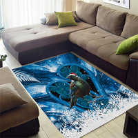 Tui Bird New Zealand Christmas In July Area Rug NZ Aroha Koru Fern Marble Vibes LT14 - Polynesian Pride