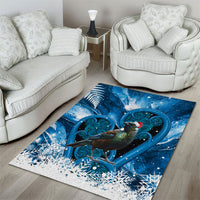 Tui Bird New Zealand Christmas In July Area Rug NZ Aroha Koru Fern Marble Vibes LT14 - Polynesian Pride