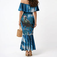 Tui Bird New Zealand Christmas In July Mermaid Dress NZ Aroha Koru Fern Marble Vibes LT14 - Polynesian Pride