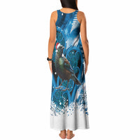 Tui Bird New Zealand Christmas In July Tank Maxi Dress NZ Aroha Koru Fern Marble Vibes LT14 - Polynesian Pride