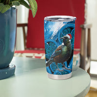 Tui Bird New Zealand Christmas In July Tumbler Cup NZ Aroha Koru Fern Marble Vibes LT14 - Polynesian Pride