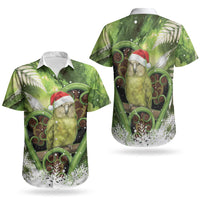 Kakapo New Zealand Christmas In July Couples Matching Mermaid Dress and Hawaiian Shirt NZ Aroha Koru Fern Marble Vibes LT14 - Polynesian Pride