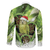 Kakapo New Zealand Christmas In July Family Matching Short Sleeve Bodycon Dress and Hawaiian Shirt NZ Aroha Koru Fern Marble Vibes LT14 - Polynesian Pride