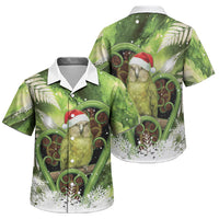 Kakapo New Zealand Christmas In July Family Matching Tank Maxi Dress and Hawaiian Shirt NZ Aroha Koru Fern Marble Vibes LT14 Son's Shirt Green - Polynesian Pride