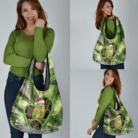 Kakapo New Zealand Christmas In July Grocery Bag NZ Aroha Koru Fern Marble Vibes LT14 - Polynesian Pride