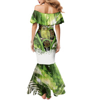 Kakapo New Zealand Christmas In July Mermaid Dress NZ Aroha Koru Fern Marble Vibes LT14 - Polynesian Pride