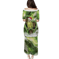 Kakapo New Zealand Christmas In July Puletasi NZ Aroha Koru Fern Marble Vibes LT14 - Polynesian Pride