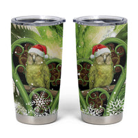 Kakapo New Zealand Christmas In July Tumbler Cup NZ Aroha Koru Fern Marble Vibes LT14 Green - Polynesian Pride
