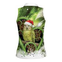 Kakapo New Zealand Christmas In July Women Sleeveless Polo Shirt NZ Aroha Koru Fern Marble Vibes LT14 - Polynesian Pride