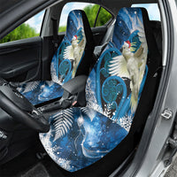 Sulphur-crested Cockatoo New Zealand Christmas In July Car Seat Cover NZ Aroha Koru Fern Marble Vibes LT14 - Polynesian Pride