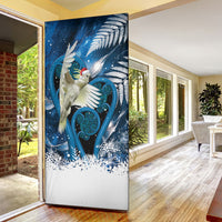 Sulphur-crested Cockatoo New Zealand Christmas In July Door Cover NZ Aroha Koru Fern Marble Vibes LT14 - Polynesian Pride