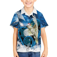 Sulphur-crested Cockatoo New Zealand Christmas In July Hawaiian Shirt NZ Aroha Koru Fern Marble Vibes LT14 - Polynesian Pride