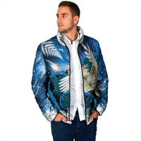Sulphur-crested Cockatoo New Zealand Christmas In July Padded Jacket NZ Aroha Koru Fern Marble Vibes LT14 - Polynesian Pride