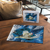 Sulphur-crested Cockatoo New Zealand Christmas In July Puzzle NZ Aroha Koru Fern Marble Vibes LT14 - Polynesian Pride
