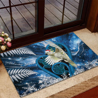Sulphur-crested Cockatoo New Zealand Christmas In July Rubber Doormat NZ Aroha Koru Fern Marble Vibes LT14 - Polynesian Pride