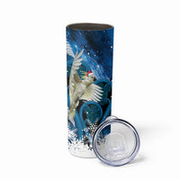 Sulphur-crested Cockatoo New Zealand Christmas In July Skinny Tumbler NZ Aroha Koru Fern Marble Vibes LT14 - Polynesian Pride
