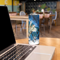Sulphur-crested Cockatoo New Zealand Christmas In July Skinny Tumbler NZ Aroha Koru Fern Marble Vibes LT14 - Polynesian Pride