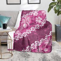 Vintage Pink Polynesia Blanket Plumeria With Hibiscus Tropical Vibes