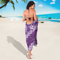 Vintage Purple Polynesia Sarong Plumeria With Hibiscus Tropical Vibes