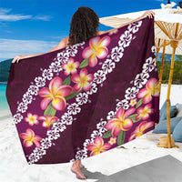 Pink Polynesia Sarong Plumeria With Hibiscus Pattern Tropical Vibes