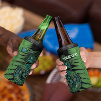 Personalised New Zealand Darts 4 in 1 Can Cooler Tumbler Aotearoa Maori Fern Mix Manaia Tattoo