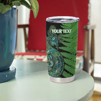 Personalised New Zealand Darts Tumbler Cup Aotearoa Maori Fern Mix Manaia Tattoo