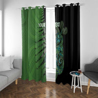 Personalised New Zealand Darts Window Curtain Aotearoa Maori Fern Mix Manaia Tattoo