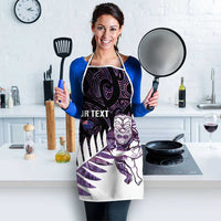 New Zealand Silver Fern Rugby Custom Apron Go All Black Purple Maori Paua Shell - Polynesian Pride