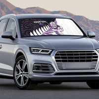 New Zealand Silver Fern Rugby Custom Auto Sun Shade Go All Black Purple Maori Paua Shell - Polynesian Pride