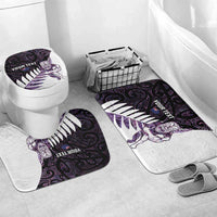 New Zealand Silver Fern Rugby Custom Bathroom Set Go All Black Purple Maori Paua Shell - Polynesian Pride