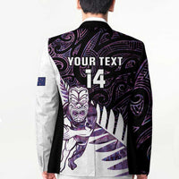 New Zealand Silver Fern Rugby Custom Blazer Go All Black Purple Maori Paua Shell - Polynesian Pride