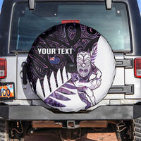 New Zealand Silver Fern Rugby Custom Spare Tire Cover Go All Black Purple Maori Paua Shell - Polynesian Pride