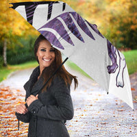 New Zealand Silver Fern Rugby Custom Umbrella Go All Black Purple Maori Paua Shell - Polynesian Pride