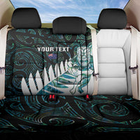 New Zealand Silver Fern Rugby Custom Back Car Seat Cover Go All Black Turquoise Maori Paua Shell - Polynesian Pride