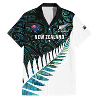New Zealand Silver Fern Rugby Custom Family Matching Mermaid Dress and Hawaiian Shirt Go All Black Turquoise Maori Paua Shell - Polynesian Pride