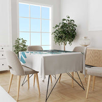 New Zealand Silver Fern Rugby Custom Tablecloth Go All Black Turquoise Maori Paua Shell - Polynesian Pride