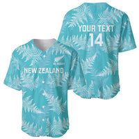New Zealand Silver Fern Rugby Custom Baseball Jersey Go Aotearoa Champions Turquoise Version - Polynesian Pride