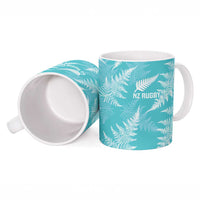 New Zealand Silver Fern Rugby Custom Ceramic Mug Go Aotearoa Champions Turquoise Version - Polynesian Pride