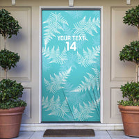 New Zealand Silver Fern Rugby Custom Door Cover Go Aotearoa Champions Turquoise Version - Polynesian Pride