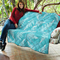 New Zealand Silver Fern Rugby Custom Quilt Go Aotearoa Champions Turquoise Version - Polynesian Pride