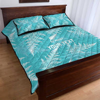 New Zealand Silver Fern Rugby Custom Quilt Bed Set Go Aotearoa Champions Turquoise Version - Polynesian Pride