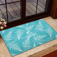 New Zealand Silver Fern Rugby Custom Rubber Doormat Go Aotearoa Champions Turquoise Version - Polynesian Pride