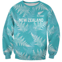 New Zealand Silver Fern Rugby Custom Sweatshirt Go Aotearoa Champions Turquoise Version - Polynesian Pride