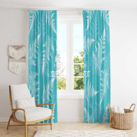 New Zealand Silver Fern Rugby Custom Window Curtain Go Aotearoa Champions Turquoise Version - Polynesian Pride