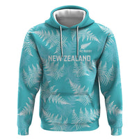 New Zealand Silver Fern Rugby Custom Zip Hoodie Go Aotearoa Champions Turquoise Version - Polynesian Pride