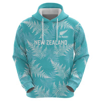 New Zealand Silver Fern Rugby Custom Zip Hoodie Go Aotearoa Champions Turquoise Version - Polynesian Pride