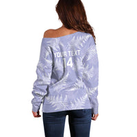 New Zealand Silver Fern Rugby Custom Off Shoulder Sweater Go Aotearoa Champions Purple Version - Polynesian Pride