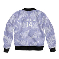 New Zealand Silver Fern Rugby Custom Sleeve Zip Bomber Jacket Go Aotearoa Champions Purple Version - Polynesian Pride